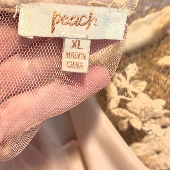 🧡Peach,Gorgeous & Sultry Tatted Lace & Mesh, Victorian-Fashioned Beauty,Size XL - Picture 6 of 16